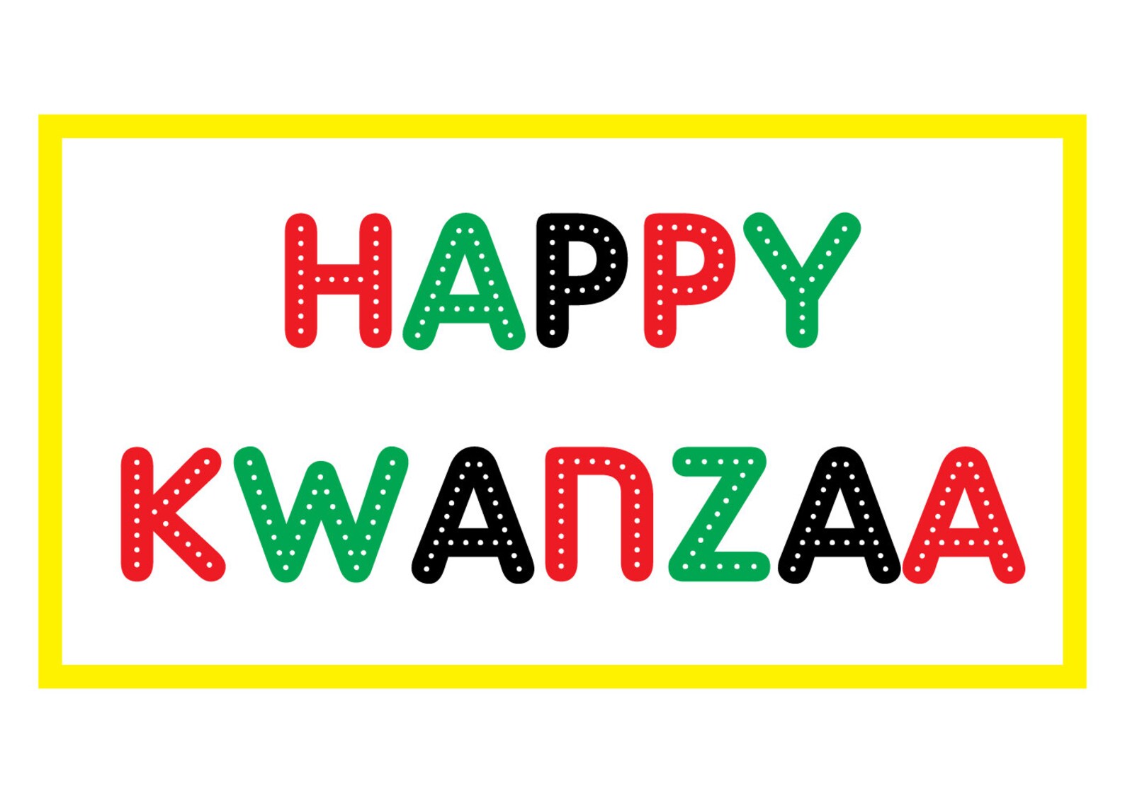 Happy Kwanzaa Card Printable Instant Digital Download Holiday | Etsy