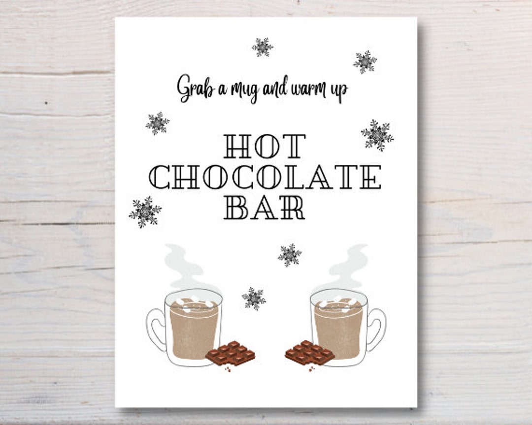 MUCHNEE Personalized Hot Cocoa Bar Printed Metal Sign, Custom Name Hot  Chocolate Bar Sign, Retro Rustic Hot Cocoa Cup Sign, Cocoa Bar Decor For  Pub