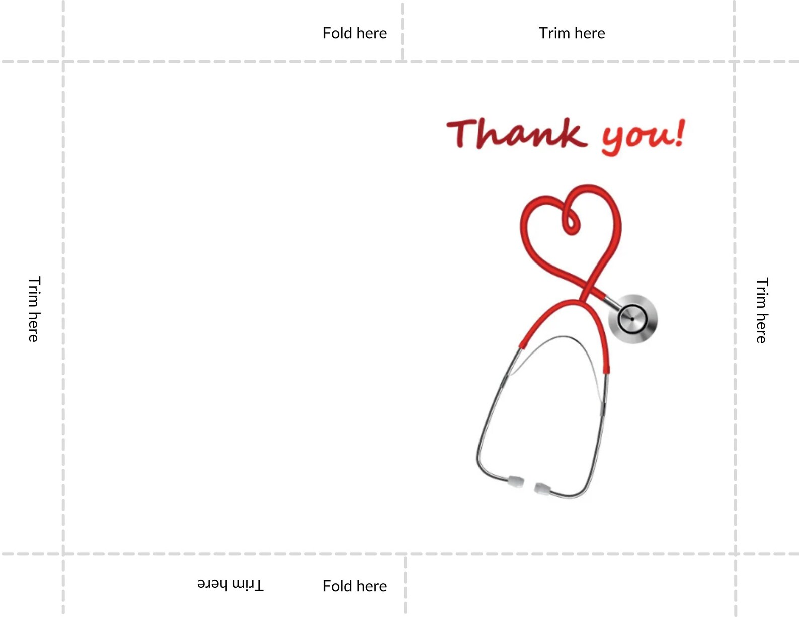 Nurse or Doctor Thank You Printable Card Instant Digital Download ...