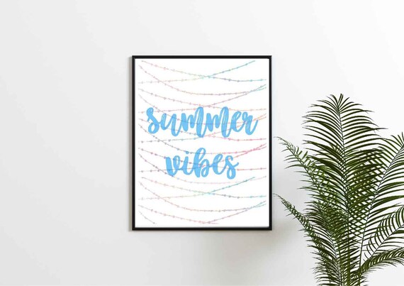 Summer Vibes Wall Art Printable Digital Instant Download, Summer Vibes Art, Summer Vibes Print, Summer Vibes Decor, Summer Decor, Summer Art Il_570xn
