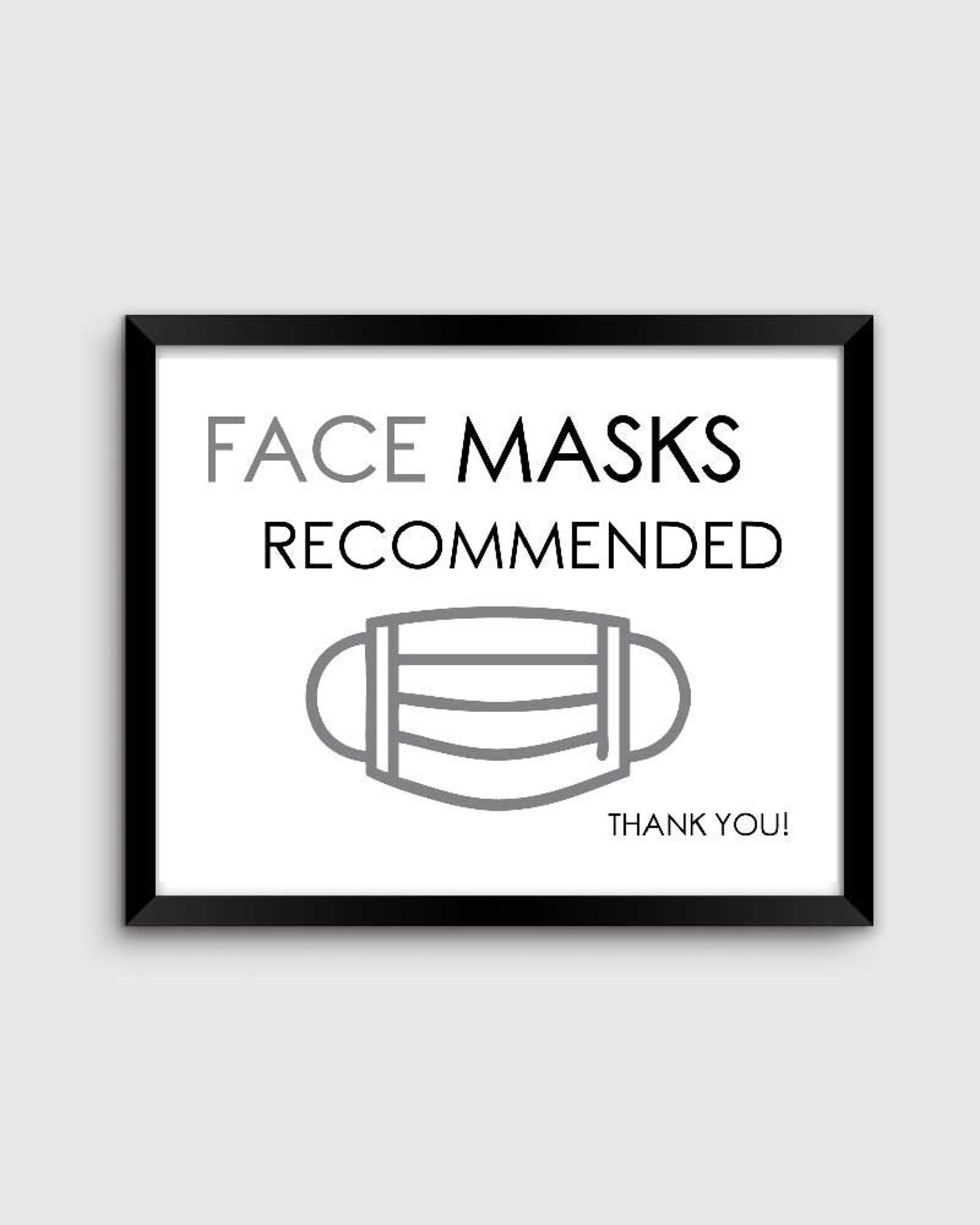 Face Masks Recommended Sign Printable Instant Digital - Etsy