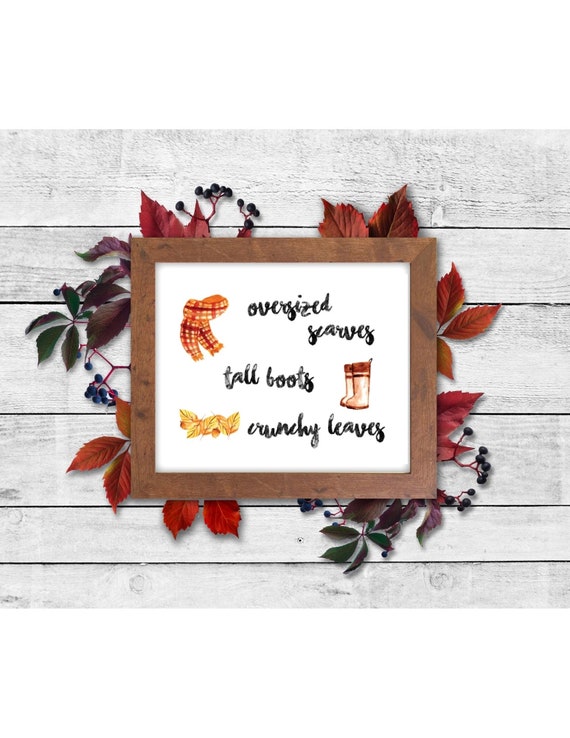 Fall Quote Wall Art Printable Instant Digital Download, Fall Wall Art, Autumn Wall Art, Fall Watercolor, Autumn Quote, Fall Clothes Quote Il_570xn