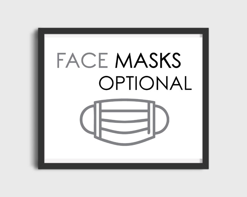 Face Masks Optional Sign Printable Instant Digital Download Etsy Hong Kong