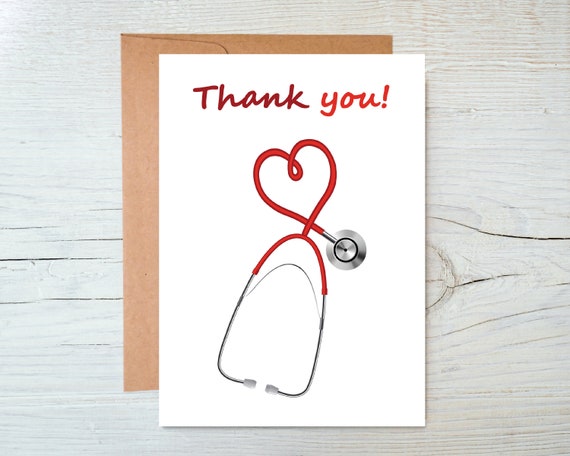 Nurse Or Doctor Thank You Printable Card Instant Digital Download 
