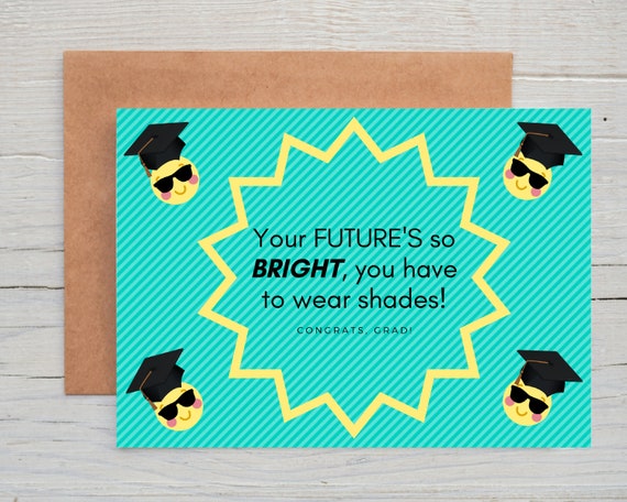 Printable Graduation Emoji Sunglasses Card By Gin S Gallery Catch My Party