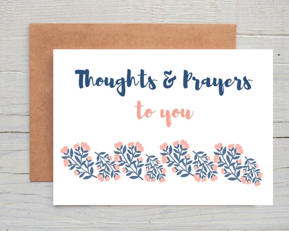 Thoughts and Prayers Printable Card Instant Digital Download, Sympathy Card, Prayer Card, Get Well Card, Sorry Card, Covid Card, Cancer Card Il_570xn