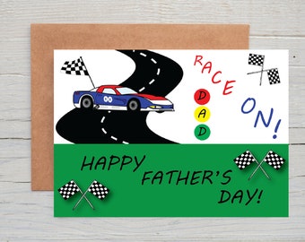 Race Car Father's Day Card Printable Instant Digital Download, Race Car Dad Card, Racing Fan Dad, Race Car Gift, Car Lover, Gift for Car Guy