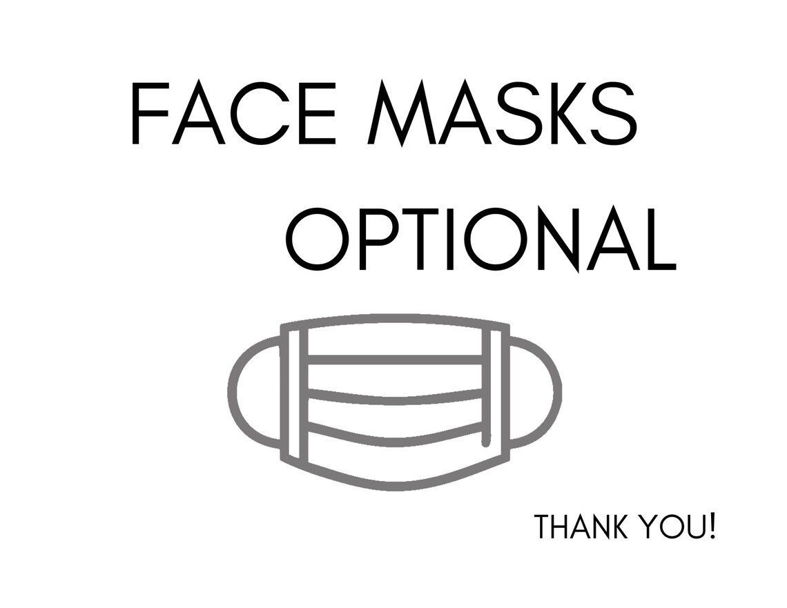 Face Masks Optional Sign Printable Instant Digital Download Etsy