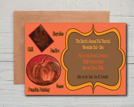 Fall Festival Printable Digital Invitation, Fall Invitation, Fall Birthday Invite, Harvest Fest, Happy Fall, Fall Printable, Autumn Fest Il_570xn