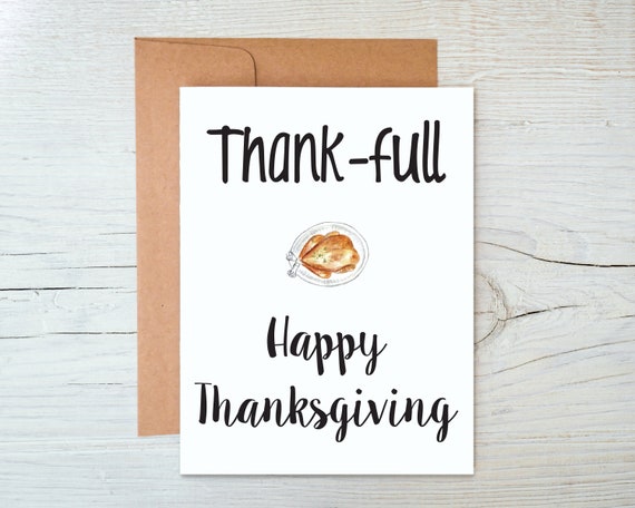 Thank-full Thanksgiving Printable Foldable Greeting Card Il_570xn