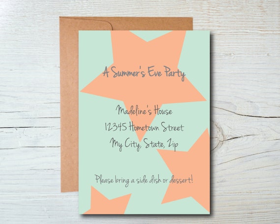 Summer's Eve Party Invitation Printable, Summer Invite, Summer Party Invite, Pool Party Invite, BBQ Invitation, Lake Party, Swim Invite Il_570xn