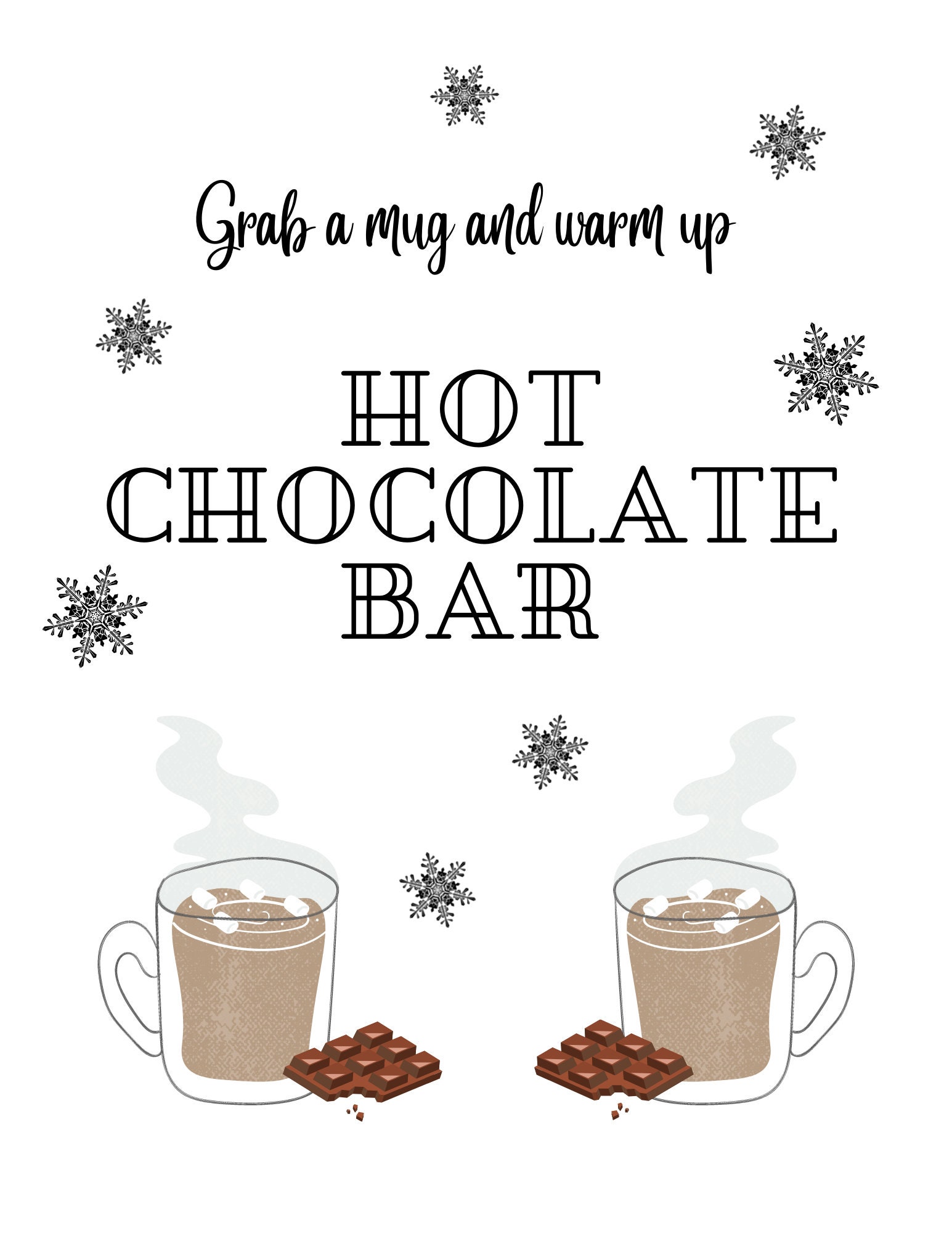 MUCHNEE Personalized Hot Cocoa Bar Printed Metal Sign, Custom Name Hot  Chocolate Bar Sign, Retro Rustic Hot Cocoa Cup Sign, Cocoa Bar Decor For  Pub
