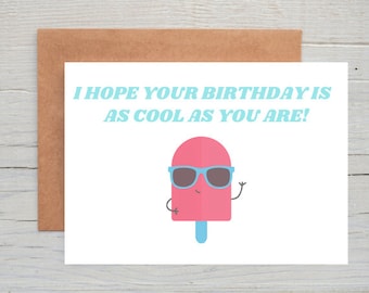 Eis am Stil Geburtstagskarte druckbare sofortiger digitaler Download, Coole Geburtstagskarte, Punny Geburtstagskarte, Sommer Geburtstag, Papa Geburtstagskarte