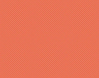 Tula Pink - Colores auténticos - Tejido On the Grid en color salmón