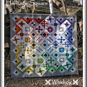 Heritage Square block of the month quilt pattern by Whirligig Designs