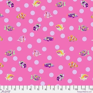 Tula Pink - Floral Reef - School Crossing fabric in Delphine
