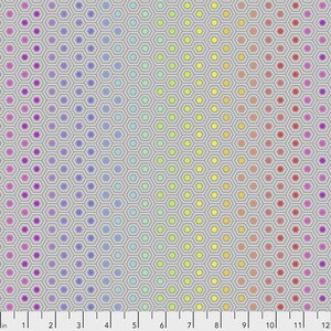 Tula Pink - True Colors - Hexy Rainbow in Dove