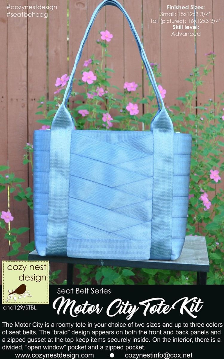 Motor City Seat Belt Tote Kit – Steel Blue | by Cozy Nest Design