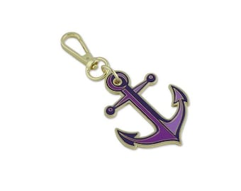 Tula Pink and Sallie Tomato - Floral Reef - Anchors Aweigh UltraViolet Bag Charm - PREORDER