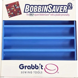 Bobbin Saver 2 – Blue by Grabbit Sewing Tools | Holds Up to 66 Bobbins | Fits M/L/A-Style Bobbins