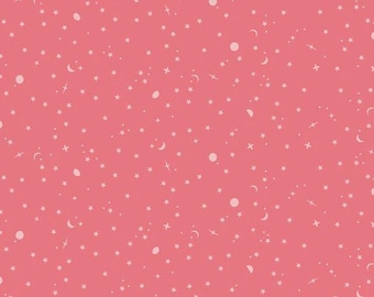 Tula Pink - True Colors - Tela Space Sprinkles en color Sunburn