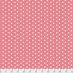 Tula Pink - True Colors - Hexy fabric in Flamingo