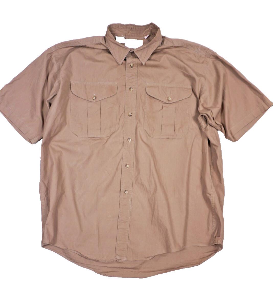 Filson, Vintage 90s Filson Button Down Shirt / Men’s XL Brown Short Sleeve Work Shirt / Outdoor Workwear / Made in USA