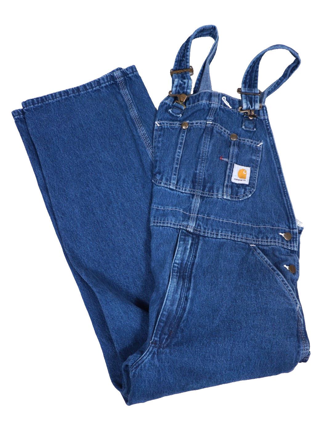 Carhartt オーバーオール R07 DST 36×30 Vintage Carhartt Bib Overalls / Mens 36x30 R07 DST Blue Denim