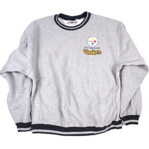 Vintage 90s Pittsburgh Steelers Sweatshirt / Mens XL Crewneck Pullover / NFL Football Lee Crossgrain Retro