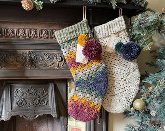 CROCHET PATTERN / Easy Crochet Stocking Pattern / Granny Stitch Stocking / Traditional Crochet Stocking / PDF Pattern