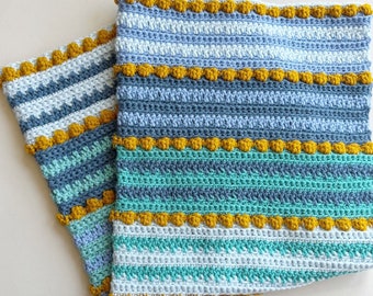 CROCHET PATTERN /Bright Bobble Stitch Crochet Baby Blanket - Easy Crochet Blanket- Instant Download PDF Crochet Pattern