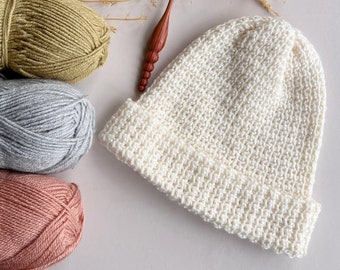CROCHET PATTERN / Slip Stitch Beanie - Beginner Crochet Hat - PDF Crochet Pattern