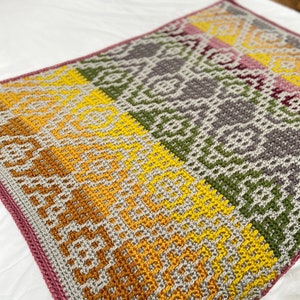 CROCHET PATTERN & VIDEO/ Mosaic Wanderers Crochet Blanket / Pdf download Crochet Pattern / Mosaic Crochet Chart