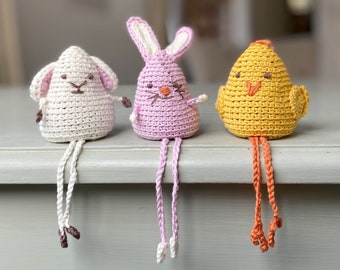 CROCHET PATTERN /Amigurumi Crochet Animals/ Easter chick, lamb and bunny crochet pattern PDF/ crochet beanie toys