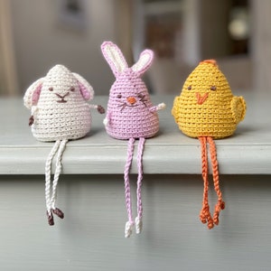 CROCHET PATTERN /Amigurumi Crochet Animals/ Easter chick, lamb and bunny crochet pattern PDF/ crochet beanie toys