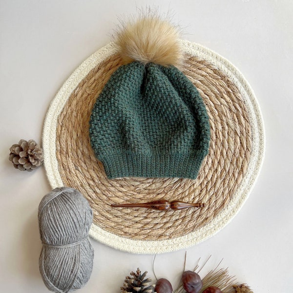 CROCHET PATTERN & VIDEO/ Winter Crochet Hat Pattern / Pdf Crochet Pattern / Baby to Adult Sizes / Crochet Toque with Pom Pom