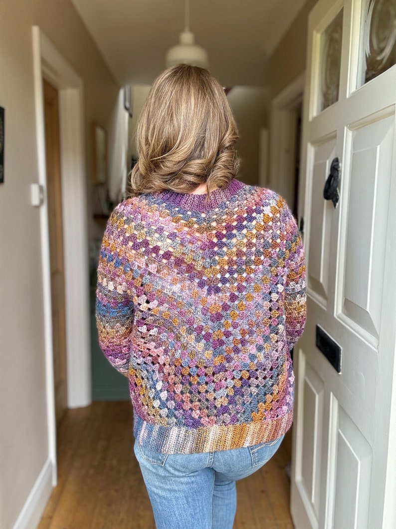 Top Down Crochet Granny Stitch Cardigan Pattern PDF | XS-5XL (30-62" Chest) | Short Sleeve Summer Crochet Cardigan Instant Download image 5