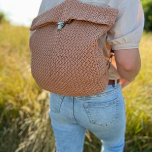 CROCHET PATTERN Herringbone Backpack Crochet Textured Bag Pattern Instant Download PDF image 4