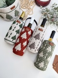 CROCHET PATTERN + VIDEO Christmas Wine Bottle Holder, Festive Gift Bag, Overlay Mosaic Crochet 4 Designs, Charts Included In Pdf