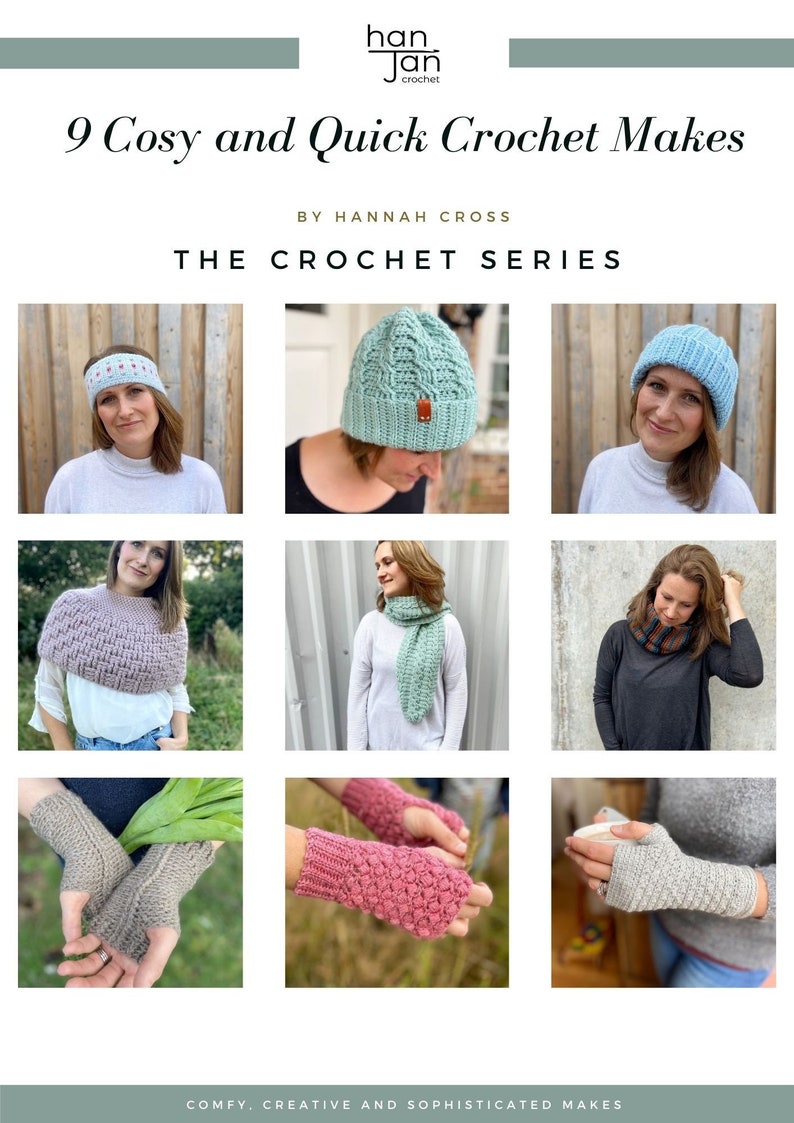 CROCHET PATTERN /Crochet Accessory eBook / 9 Cosy Winter Crochet Patterns / Quick crochet accessories PDF pattern image 1