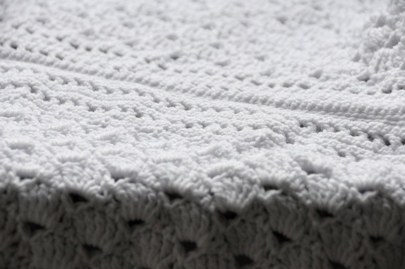 CROCHET PATTERN / White Shell Lace Blanket/ Crochet Blanket / Instant Download PDF Crochet Pattern image 3