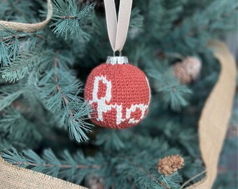 CROCHET PATTERN / Crochet Christmas Bauble Decoration / Ho Ho Ho Bauble - PDF Crochet Pattern