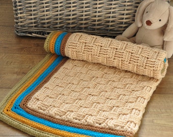 CROCHET PATTERN / Retro Crochet Baby Blanket/ Crochet Blanket - Instant Download Crochet Pattern PDF