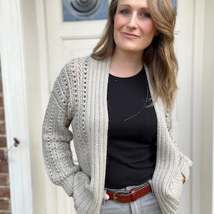 CROCHET PATTERN & VIDEO/ Mirabilis Puff Stitch Crochet Cardigan Pattern / Pdf crochet pattern / modern textured crochet cardigan