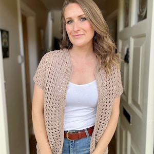 Top Down Crochet Granny Stitch Cardigan Pattern PDF | XS-5XL (30-62" Chest) | Short Sleeve Summer Crochet Cardigan Instant Download image 7