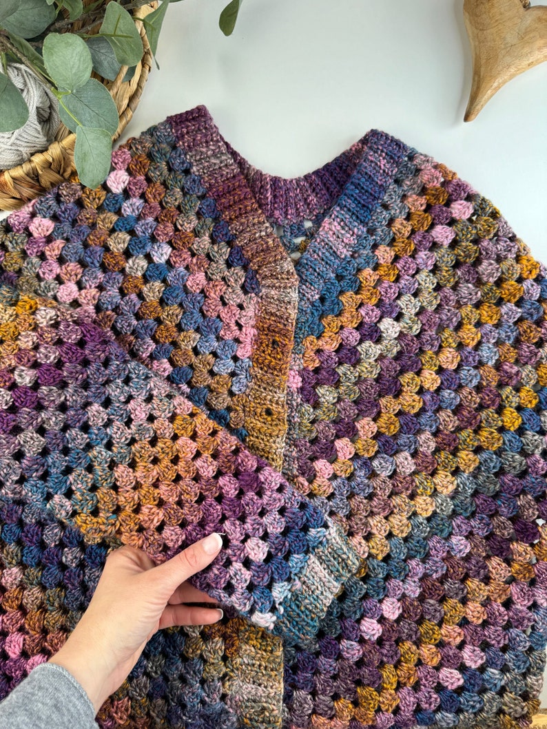 Top Down Crochet Granny Stitch Cardigan Pattern PDF | XS-5XL (30-62" Chest) | Short Sleeve Summer Crochet Cardigan Instant Download image 6