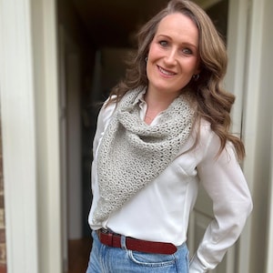 CROCHET PATTERN & VIDEO / The Serenity Shawl - Lightweight Lace Shawl - Lace Triangle Wrap- Instant Download Crochet Pdf Pattern