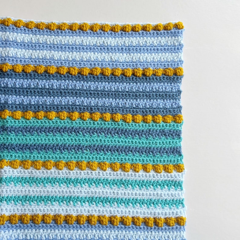 CROCHET PATTERN /Bright Bobble Stitch Crochet Baby Blanket Easy Crochet Blanket Instant Download PDF Crochet Pattern image 2