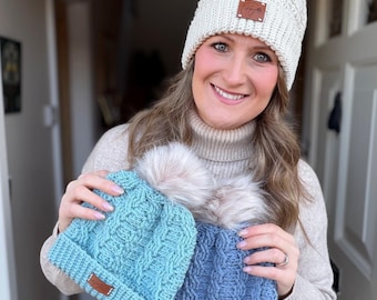 CROCHET PATTERN + VIDEO Neo Cable Hat Pattern Pdf – Textured Beanie with Simple Cables, Sizes Newborn to Adult