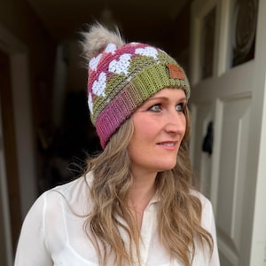 CROCHET PATTERN + VIDEO Happy Hearts Hat | Heart Beanie Pattern | Mosaic Crochet Valentine | 6 Sizes Baby to Adult pdf